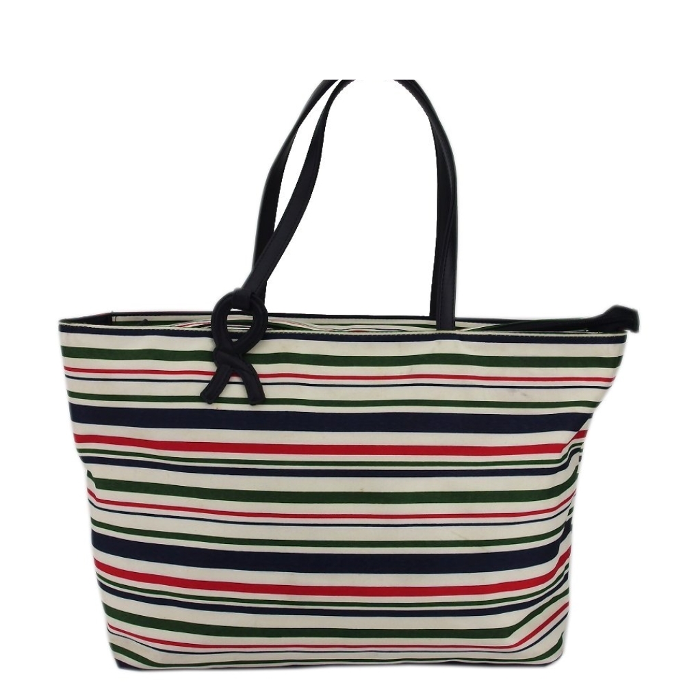 ロベルタ・ディ・カメリーノ Roberta di Camerino トートバッグ Rモチーフ マルチカラー ボーダー ナイロンキャンバス レディース 中古