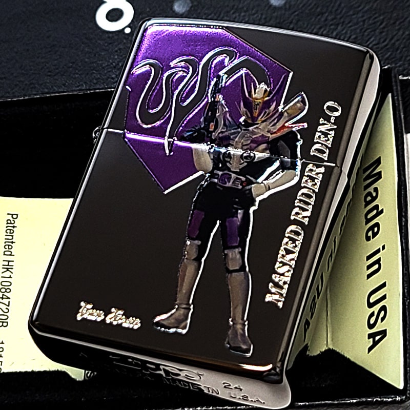 ZIPPO ライター 仮面ライダー電王 ガンフォーム & リュウタロス ジッポ 特撮 キャラクター ブラックニッケル パープル クリアフルカラー加