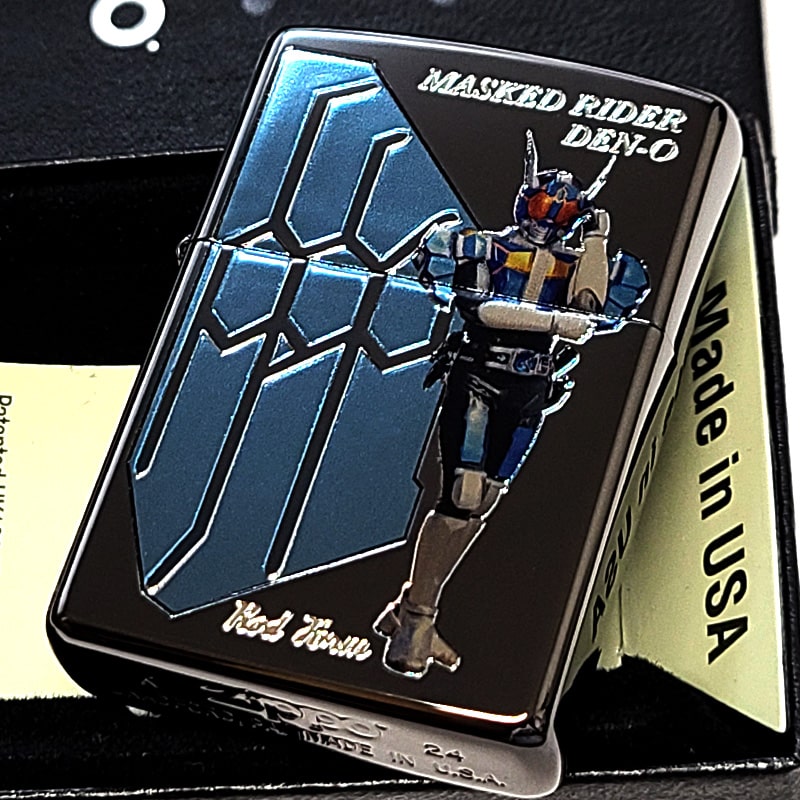 ZIPPO 仮面ライダー電王 ロッドフォーム & ウラタロス ジッポ ライター かっこいい 両面加工 特撮 ブラックニッケル ブルー 彫刻 クリアフ