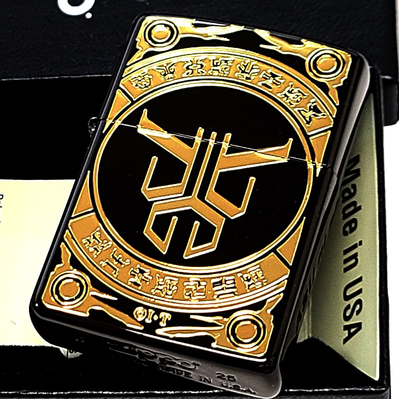 ZIPPO 仮面ライダークウガ アルティメットフォーム イオンブラック ジッポ ライター かっこいい 彫刻 特撮 メンズ おしゃれ 金差し 黒 ギ