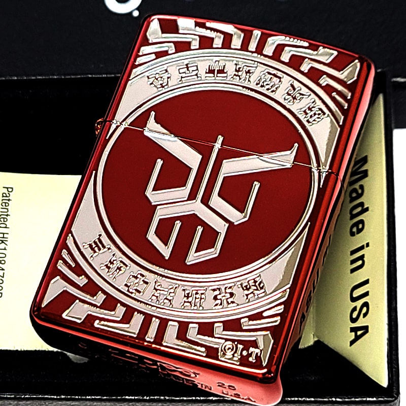 ZIPPO ライター 仮面ライダークウガ マイティフォーム ジッポ イオンレッド 彫刻 銀差し 特撮 赤 メンズ おしゃれ かっこいい プレゼント