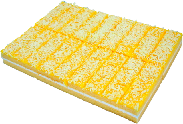 こだわり素材のふわふわバニラスポンジにレモンクリームをサンドしました。 レモンのさわやかな風味が口いっぱいに広がります。 業務用のカットケーキです。 1カット:縦約3cm×横約3.3cm×高さ約3cm