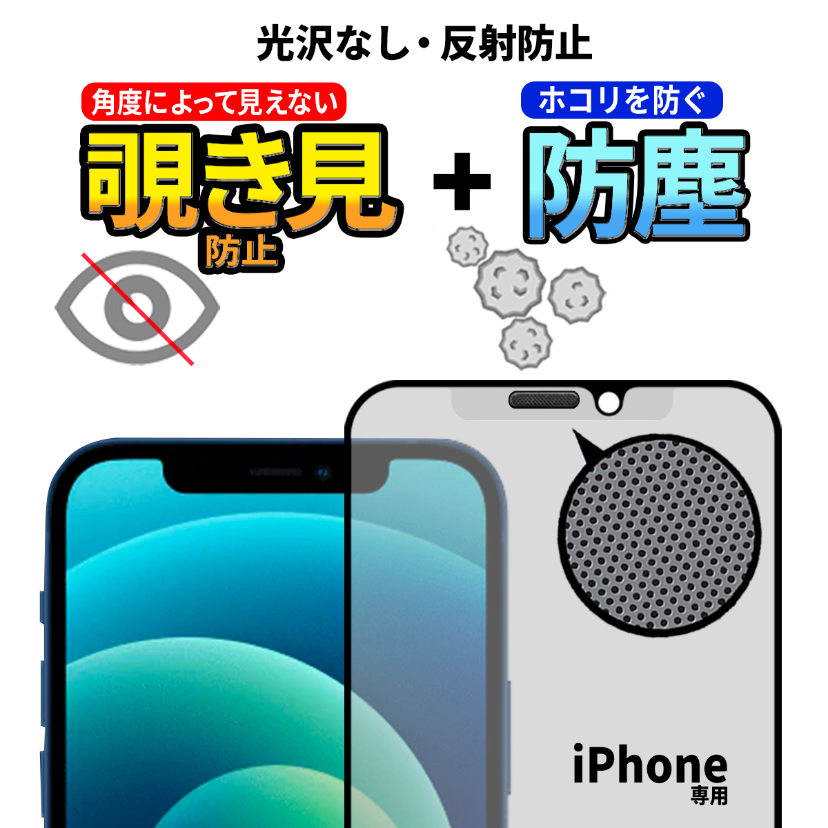 iPhone 12 Pro Max mini 11 XS X XR ガラスフィルム 保護 強化 ガラス 全面保護 埃防止 スピーカーガード 覗き見 防止 セキュリティ の