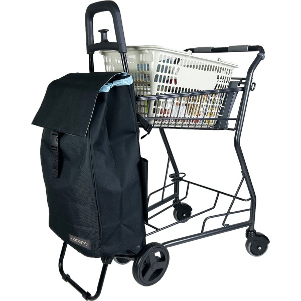 スーパーのカートに掛けられるフック付<br>※カートの形状によっては掛けられない場合もございます。