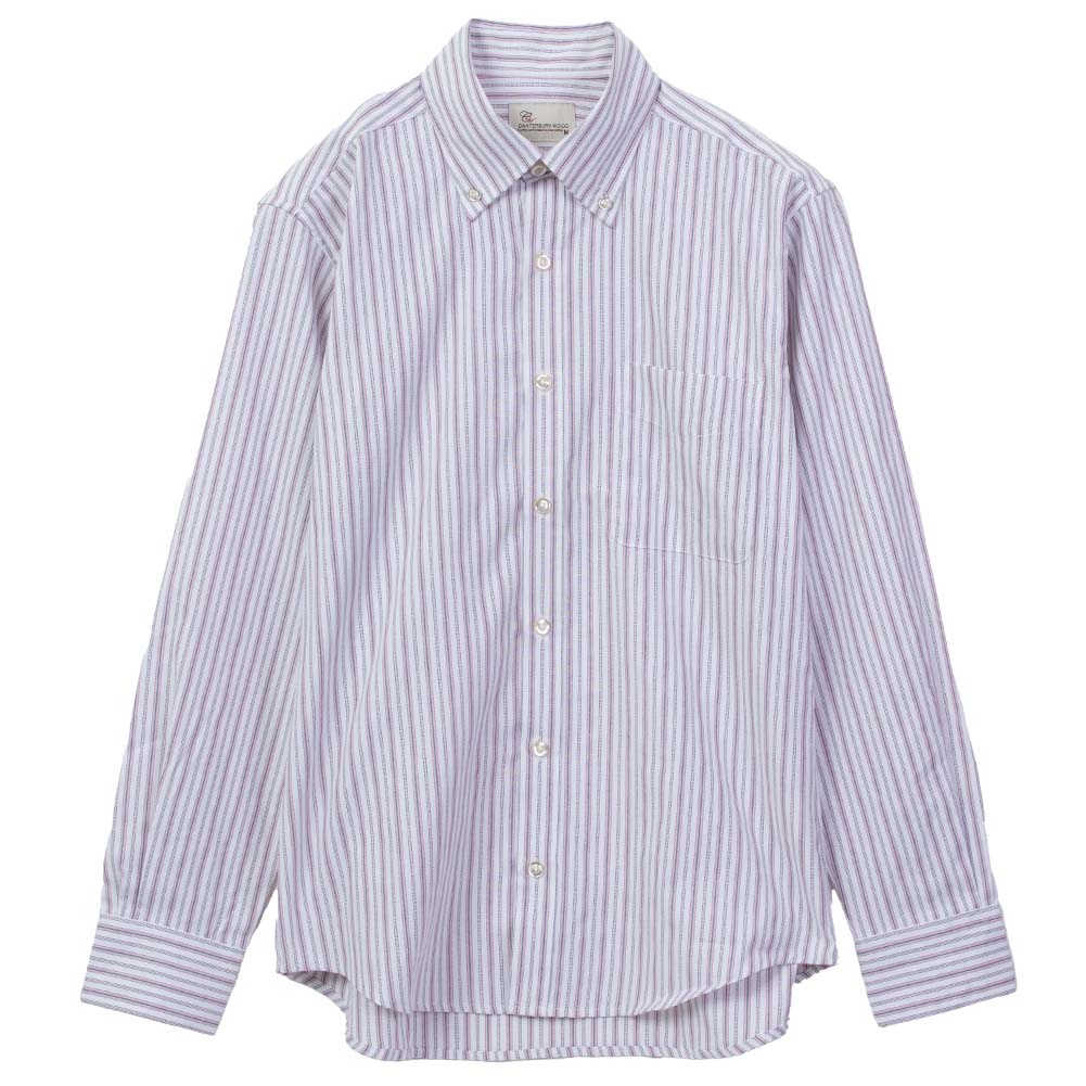 メンズカジュアルファッション canterbury woodストライプシャツ 長袖 カジュアルシャツカンタベリーウッドよりオックスフォードシャツが入荷!オックスフォード生地のボタンダウンシャツはアメト