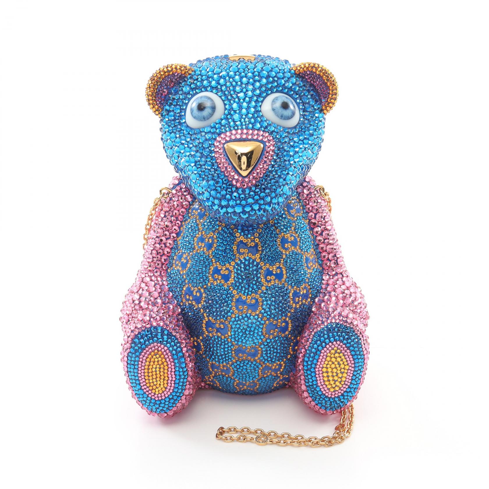 グッチ GUCCI GG テディベア ショルダーバッグ バッグ スワロフスキー レディース ブルー系 / マルチカラー 741517 【中古】