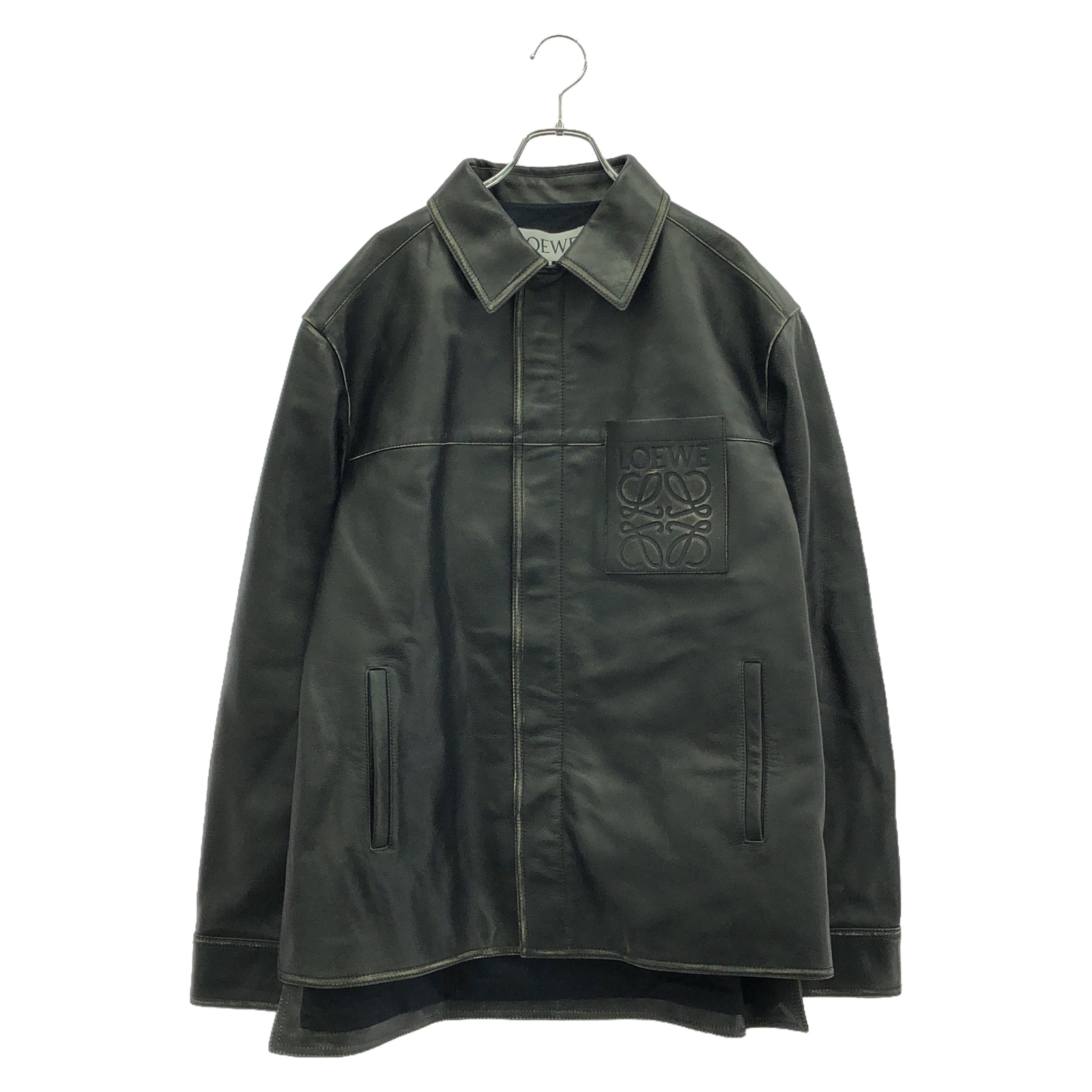 ロエベ LOEWE オーバーシャツ 革ジャン 衣料品 アウター カーフ（牛革） メンズ ブラウン系 H526Y34L07110050 【新品】