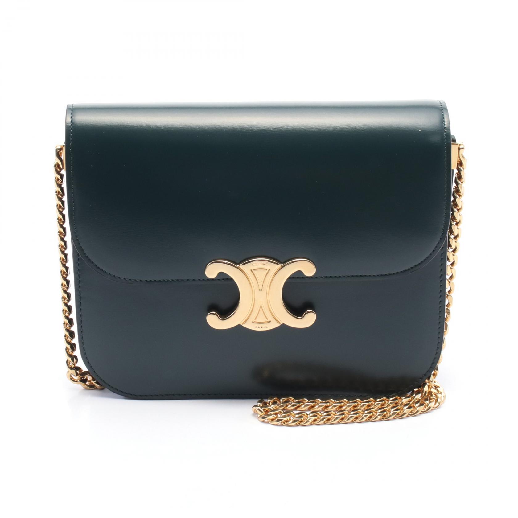 セリーヌ CELINE ミディアム カレッジバッグ ショルダーバッグ バッグ レザー レディース グリーン系 113583BF431AN 【新品】