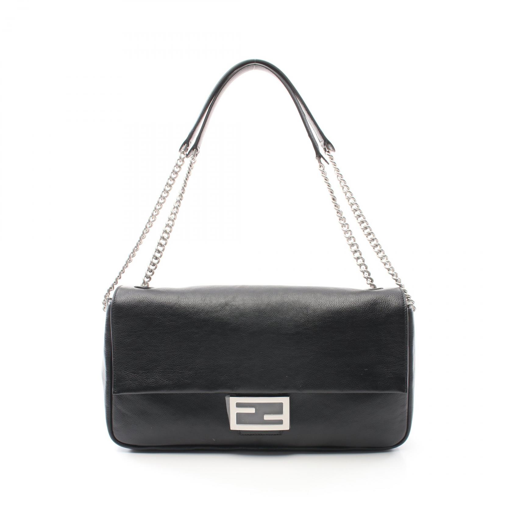フェンディ FENDI バゲット チェーン ラージ ショルダーバッグ バッグ レザー レディース ブラック系 8BR828AS7A F1QD0 【新品】