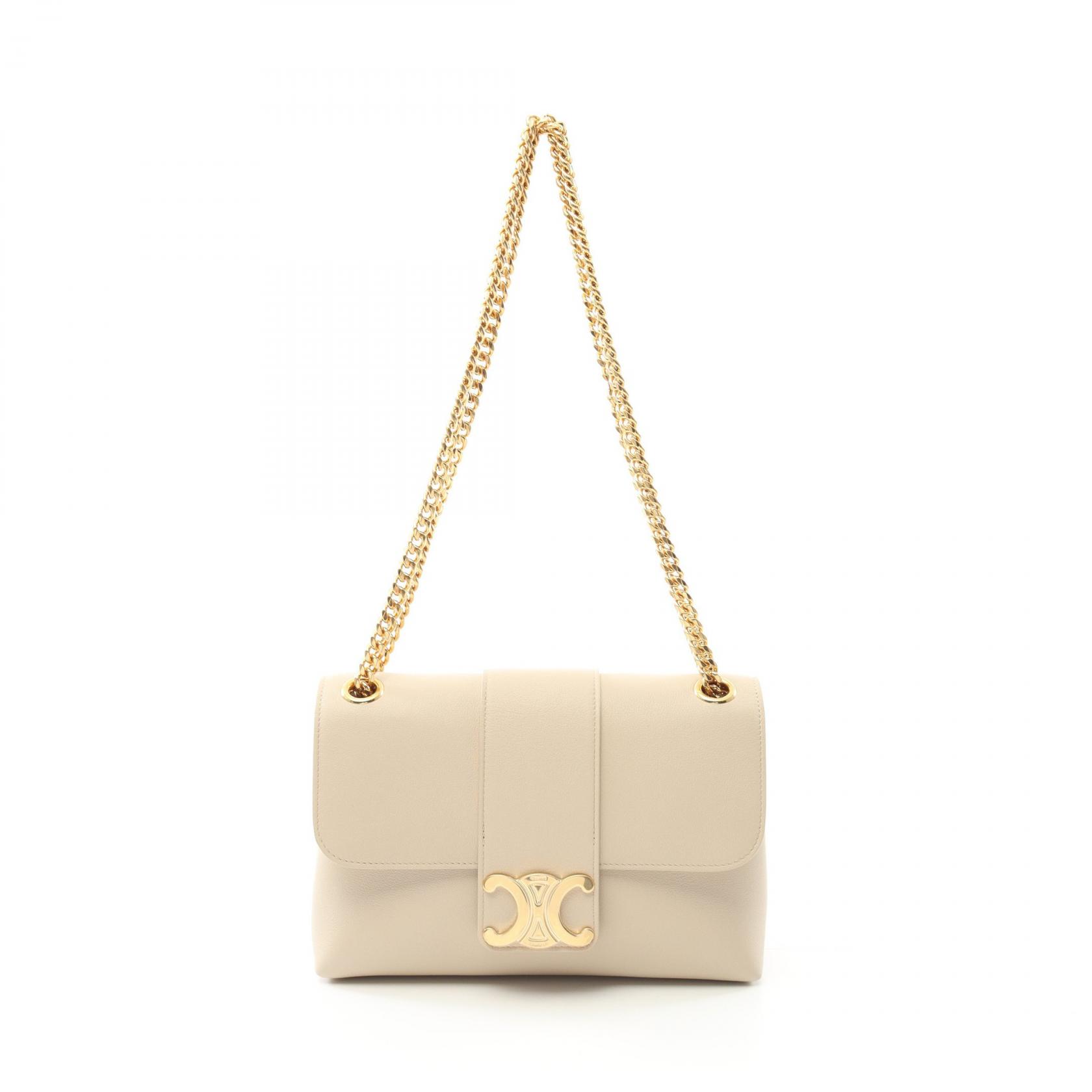 セリーヌ CELINE ヴィクトワール ミディアム ショルダーバッグ バッグ レザー レディース ベージュ系 115853FDU02PA 【新品】