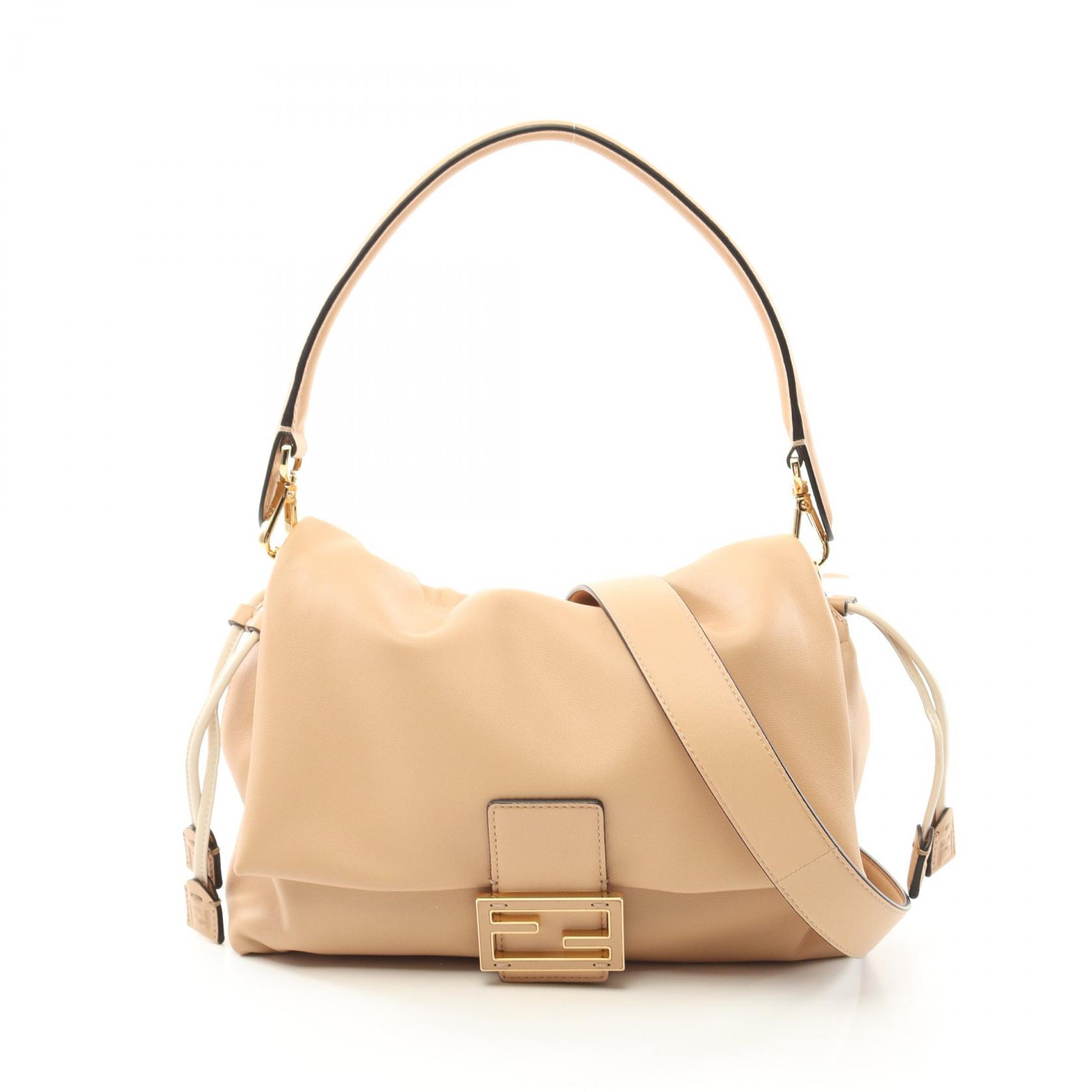 フェンディ FENDI マンマバゲット ミディアム ショルダーバッグ バッグ レザー レディース ベージュ系 8BR833AQ0DF0J2K 【新品】