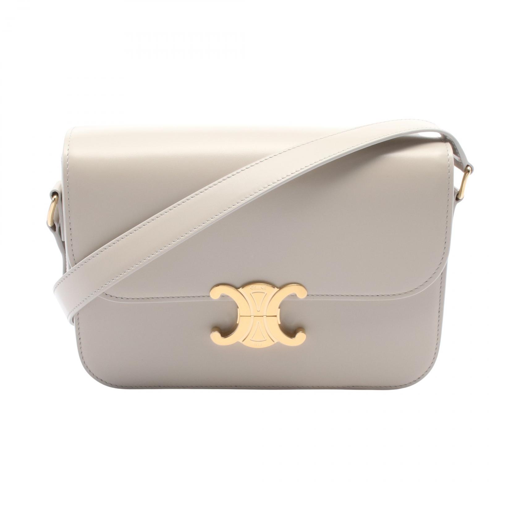 セリーヌ CELINE TRIOMPHE MEDIUM トリオンフ ミディアム ショルダーバッグ バッグ レザー レディース ベージュ系 187363BF402LS 【新品