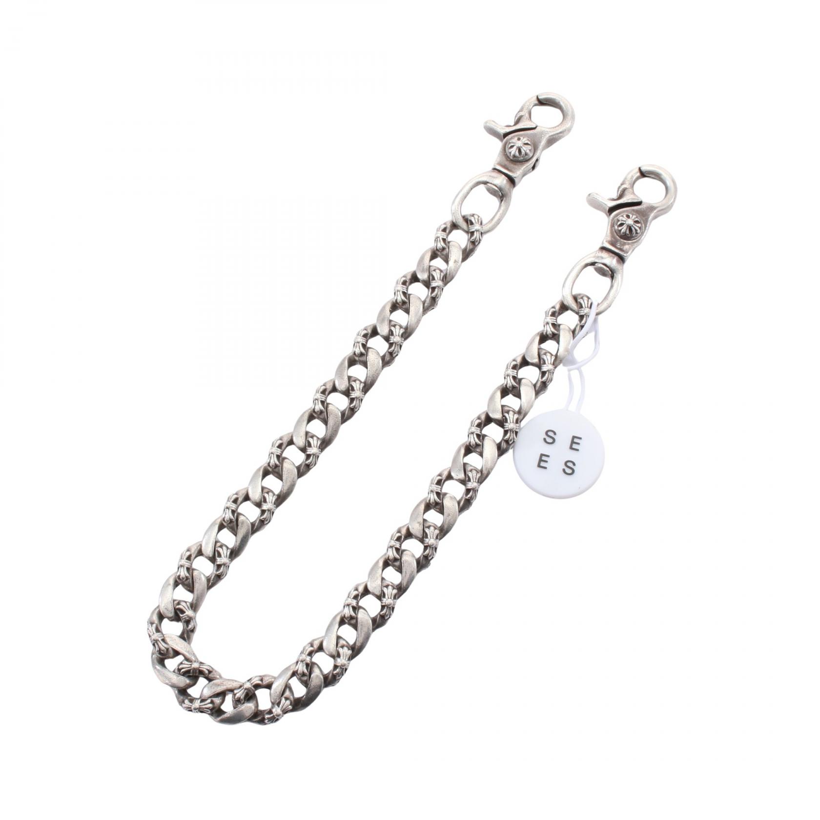 クロムハーツ CHROME HEARTS ファンシー ロング 2クリップ ファンシー ウォレットチェーン キーホルダー アクセサリー SV925 メンズ シル