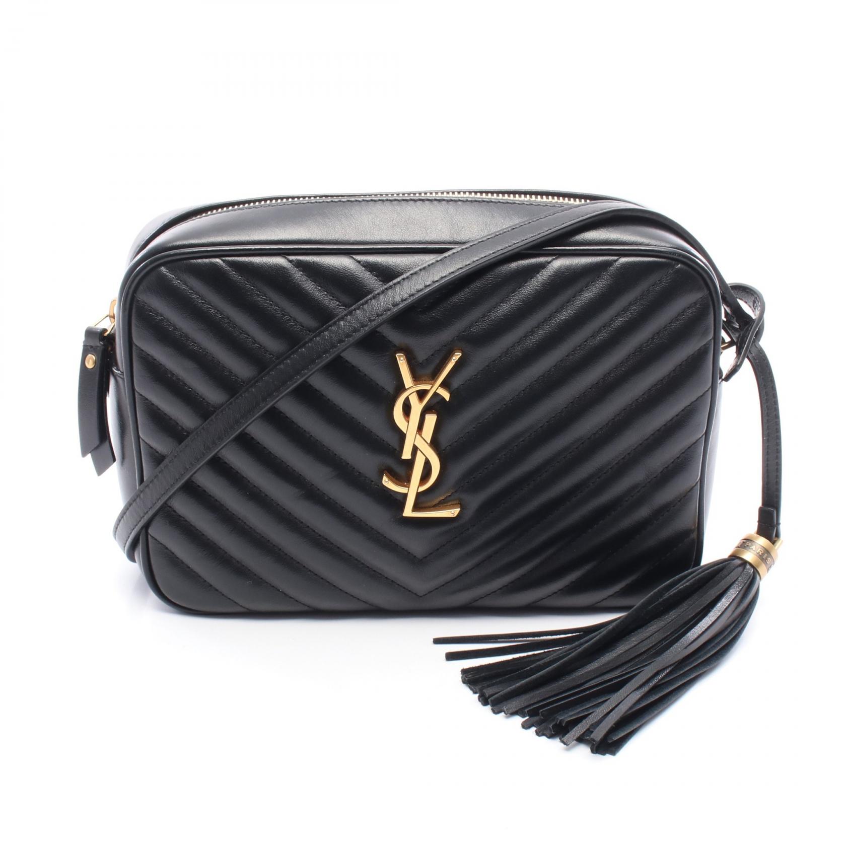 イヴ・サンローラン YVES SAINT LAURENT LOU ルー ショルダーバッグ バッグ レザー レディース ブラック系 761554DV7071000 【中古】