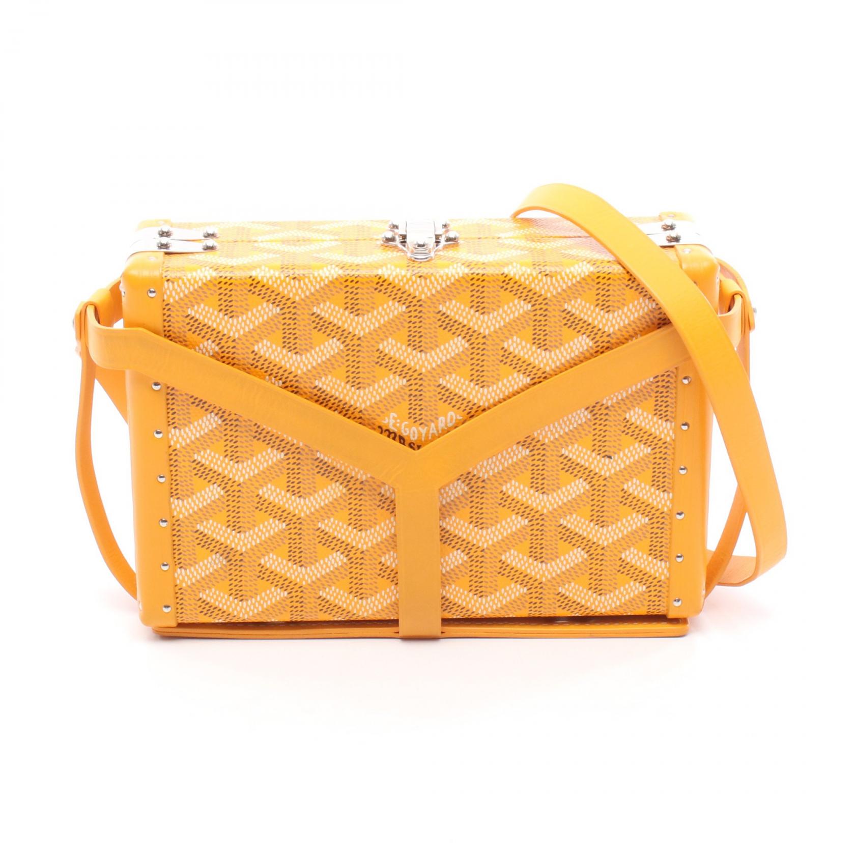 ゴヤール GOYARD ミノディエール トランクバッグ ショルダーバッグ バッグ PVCコーティングキャンバス レザー レディース イエロー系 /