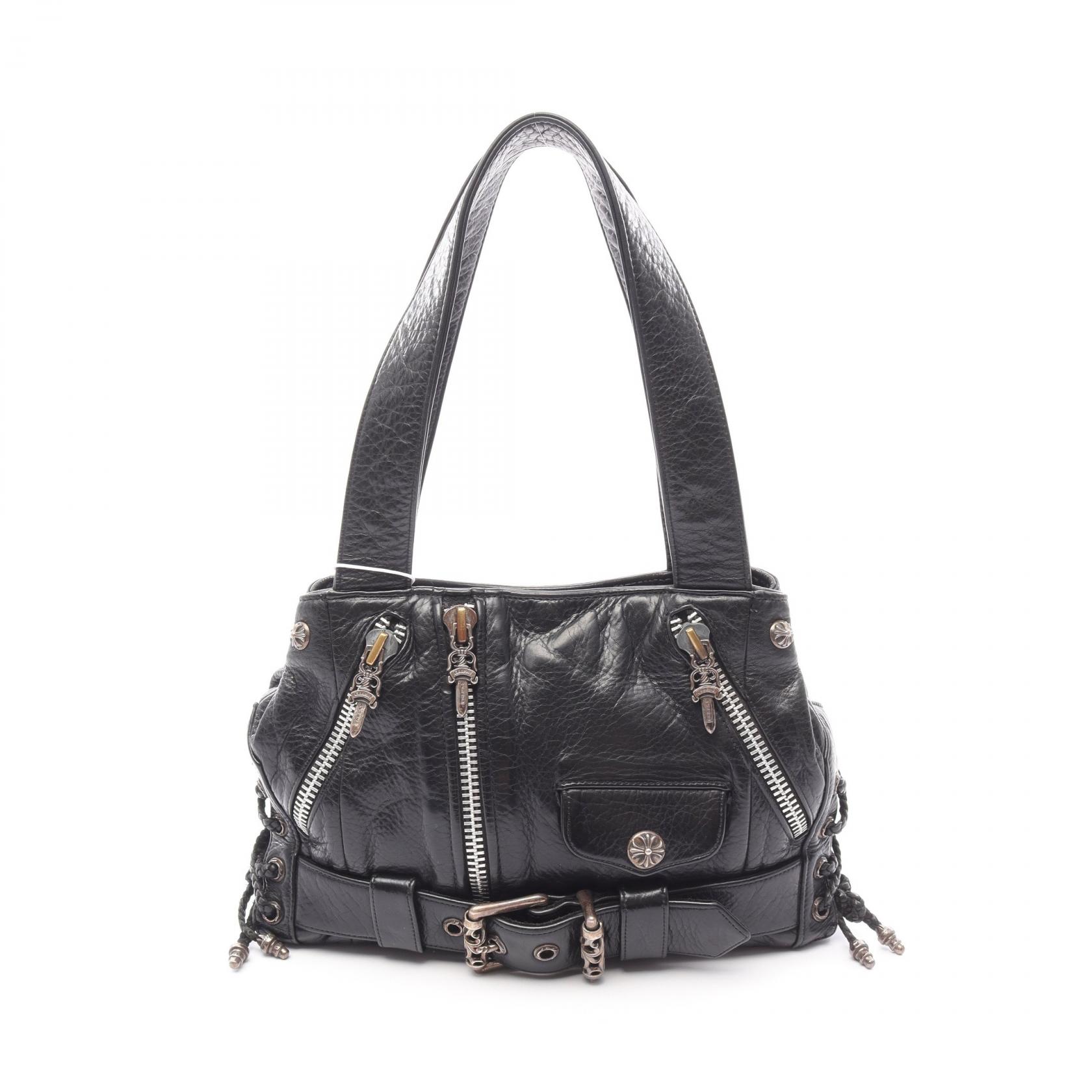 クロムハーツ CHROME HEARTS JJDean JJディーン スモール ライダース ハンドバッグ バッグ レザー メンズ ブラック系 【中古】