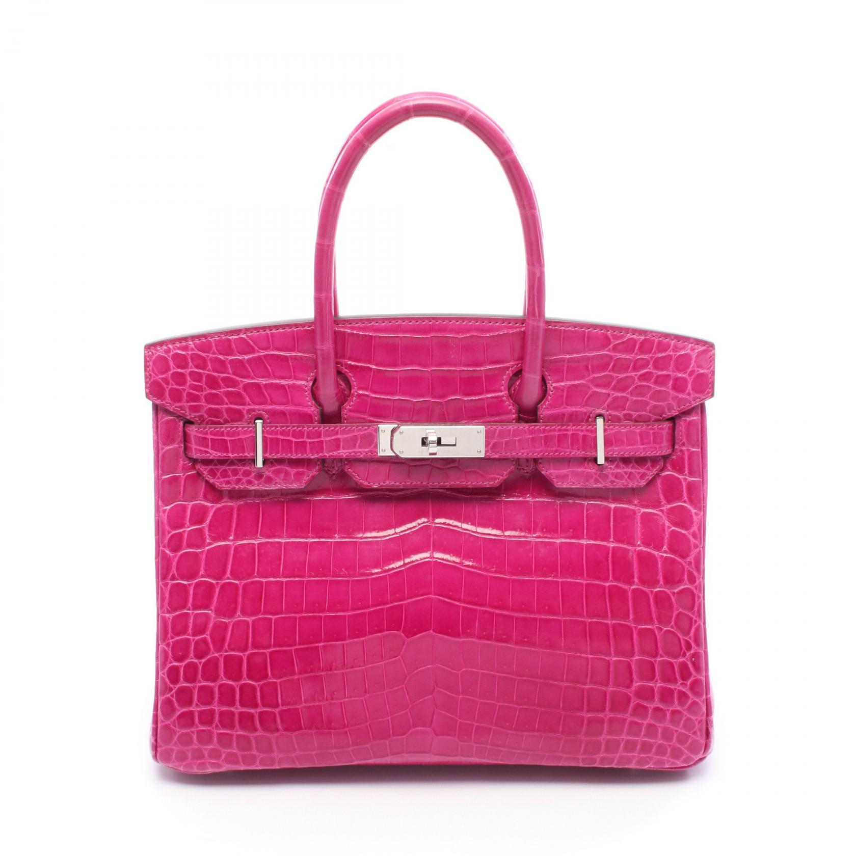 エルメス HERMES バーキン30 ローズシェヘラザード ハンドバッグ バッグ エキゾチックレザー ニロティカスリセ レディース ピンク系 【中