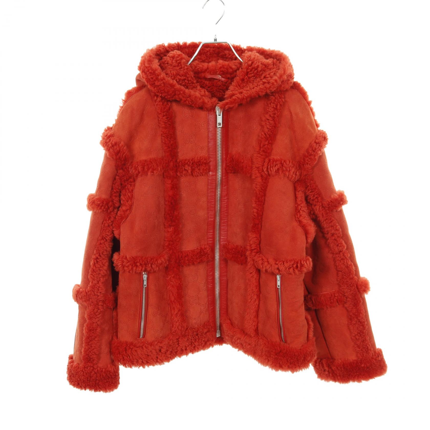 グッチ GUCCI GUCCI × PALACE GG柄 衣料品 アウター ムートン メンズ レッド系 723894 【中古】