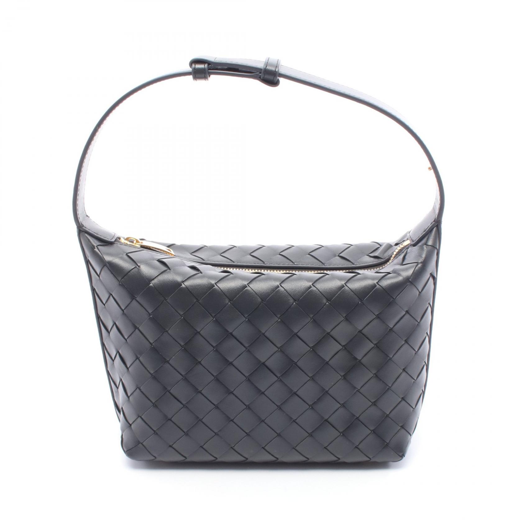 ボッテガヴェネタ BOTTEGA VENETA MINI WALLACE ミニ ウォレス イントレチャート ハンドバッグ バッグ レザー レディース グレー系 75444