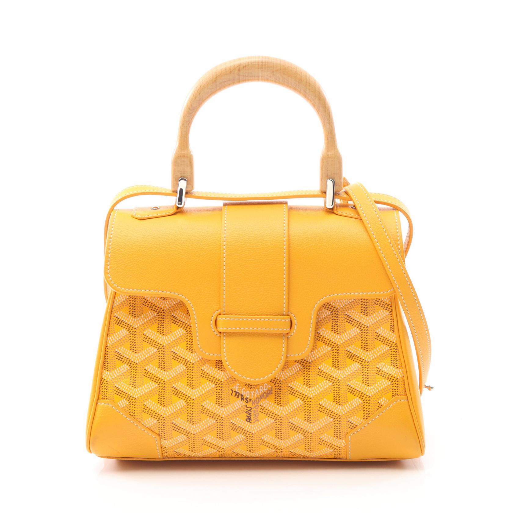 ゴヤール GOYARD サイゴン ミニ ハンドバッグ バッグ PVCコーティングキャンバス レザー レディース イエロー系 / マルチカラー 【中古】