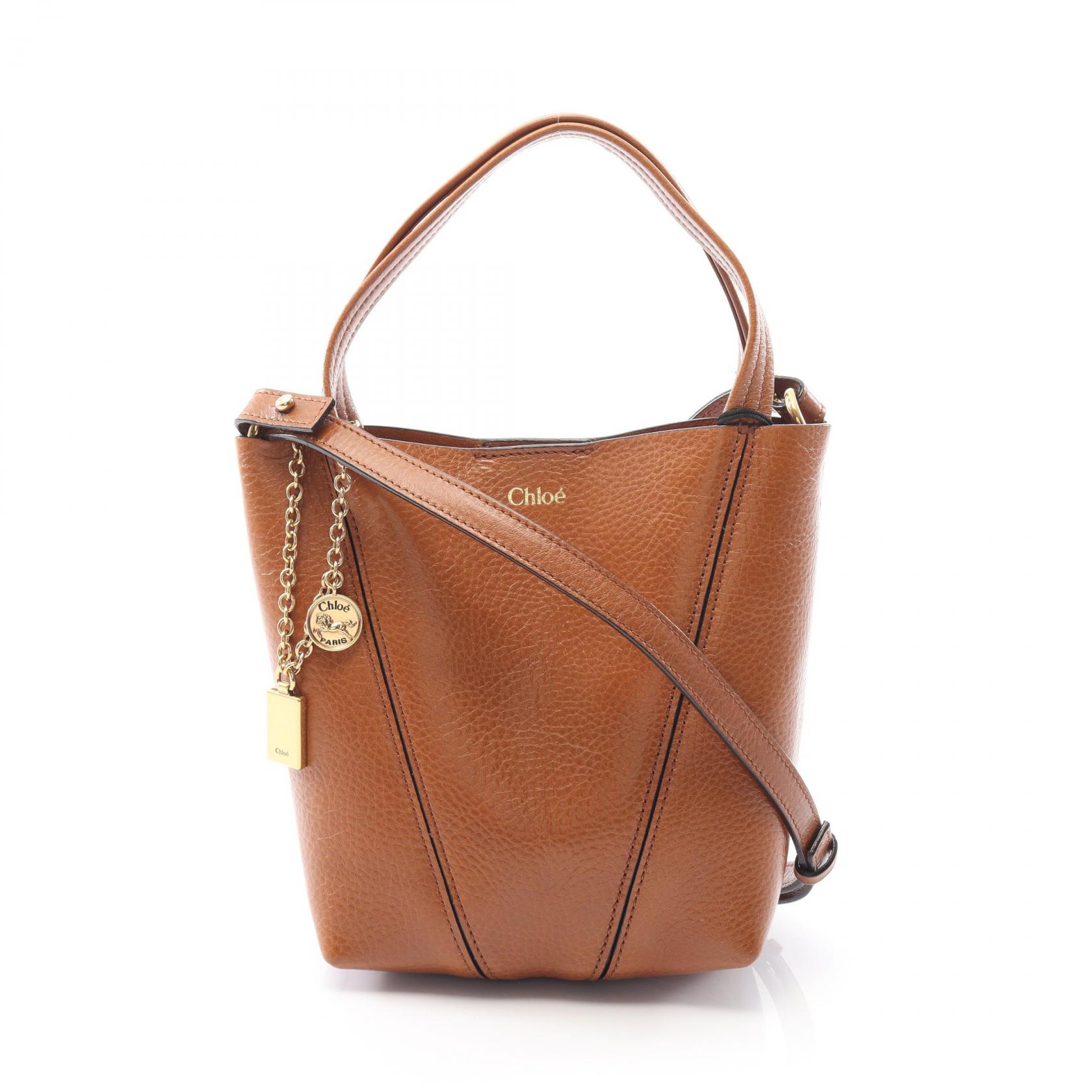 クロエ Chloe Spin スモール ハンドバッグ バッグ レザー レディース ブラウン系 25SS812N8426M 【新品】