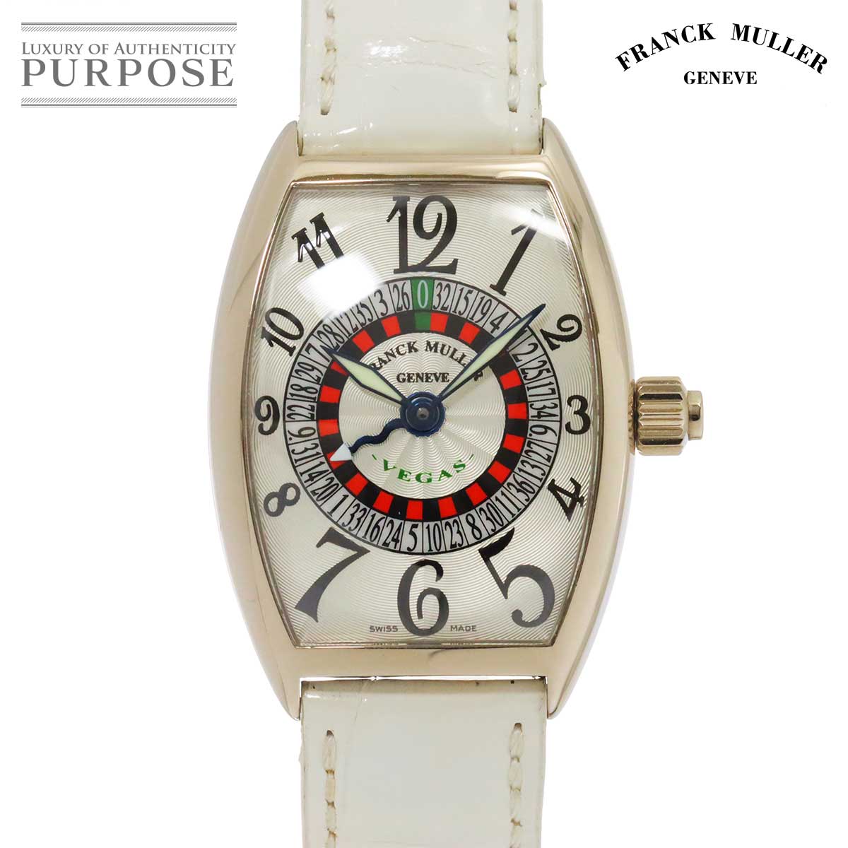 フランクミュラー トノーカーベックス ヴェガス 5850VEGAS メンズ 腕時計 シルバー K18WG 自動巻き 90282720 【中古】時計