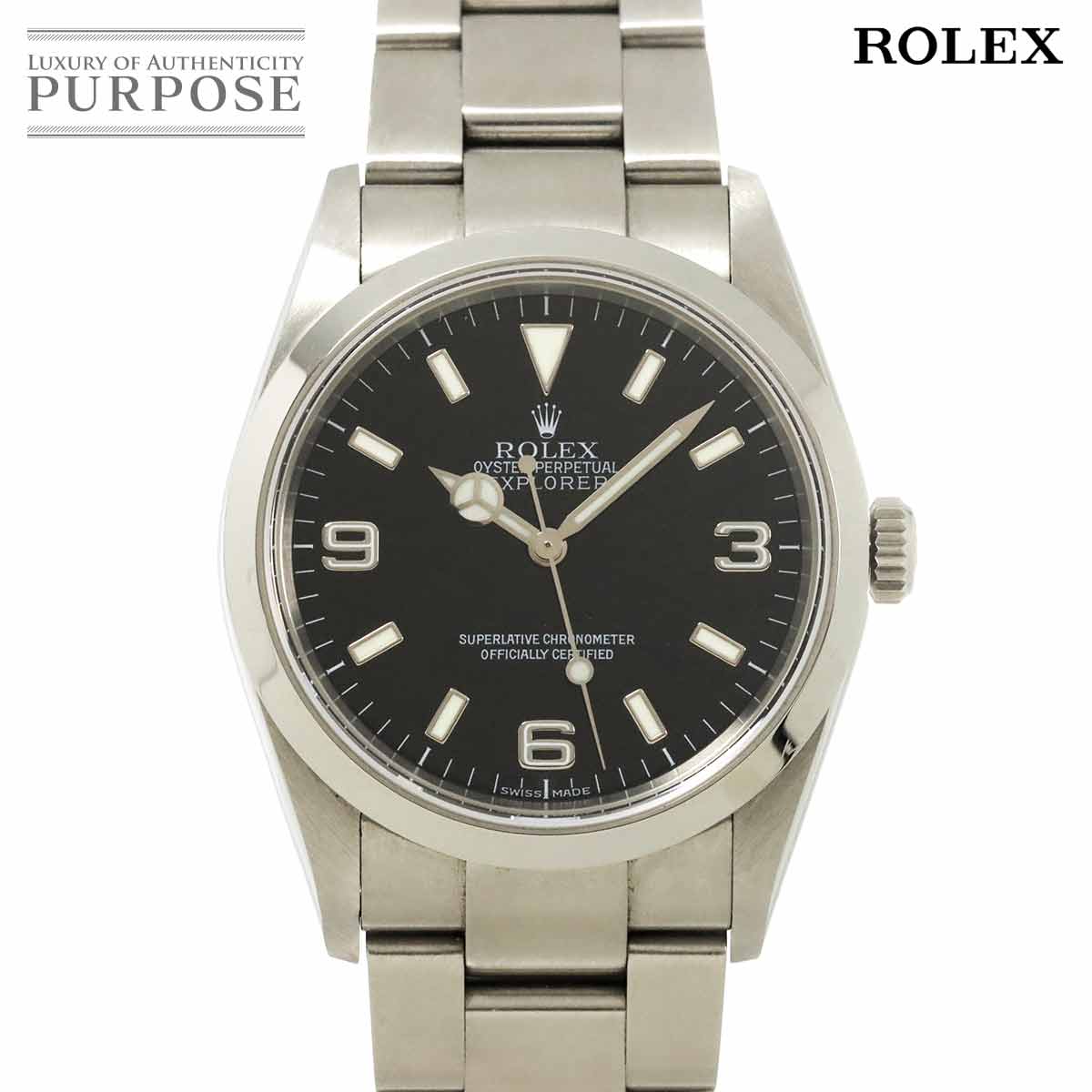 ロレックス エクスプローラー1 114270 D番 メンズ 腕時計 ブラック オートマ 自動巻き ウォッチ 90300898 【中古】時計