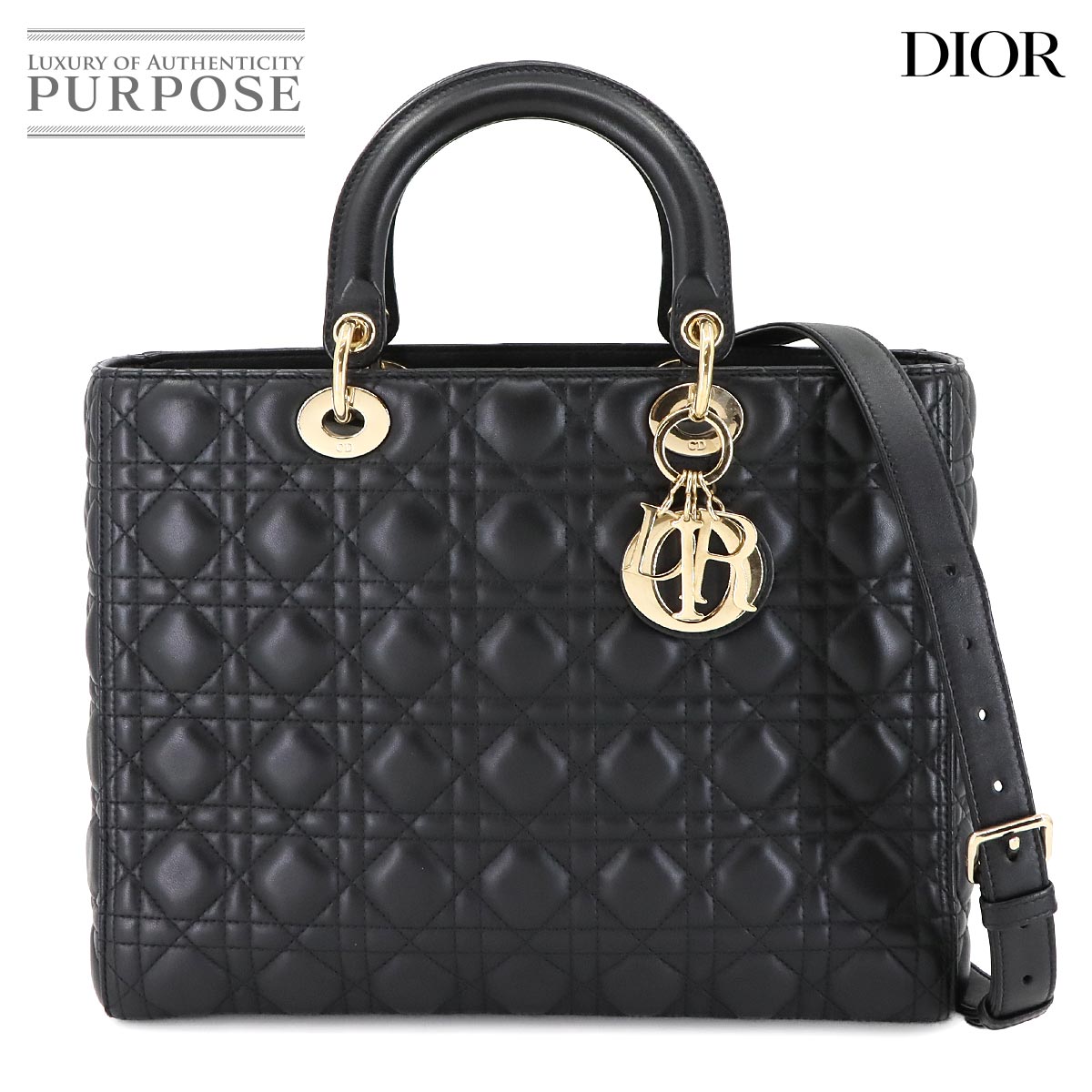 クリスチャン ディオール バッグ カナージュ レディディオール ラージ ハンド ショルダー バッグ レディース 90301396 【中古】ブランド