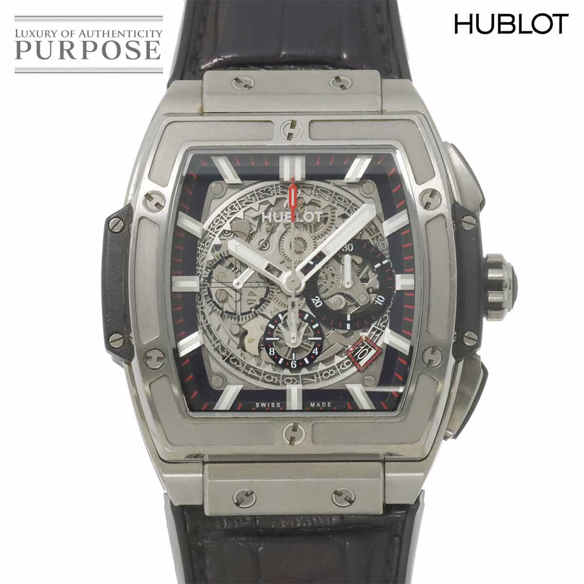 ウブロ スピリット オブ ビッグバン 601 NX 0173 LR クロノグラフ メンズ 腕時計 デイト スケルトン 自動巻き 90303442 【中古】時計