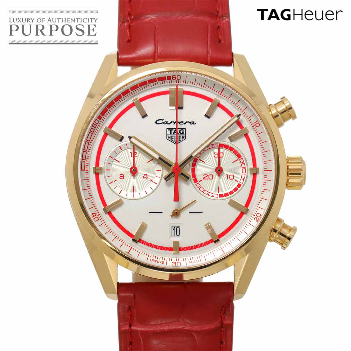 新品同様 タグホイヤー カレラ キャリバーホイヤー02 クロノグラフ ポルシェ CBN2045 250本限定 K18PG 90304046 【中古】時計