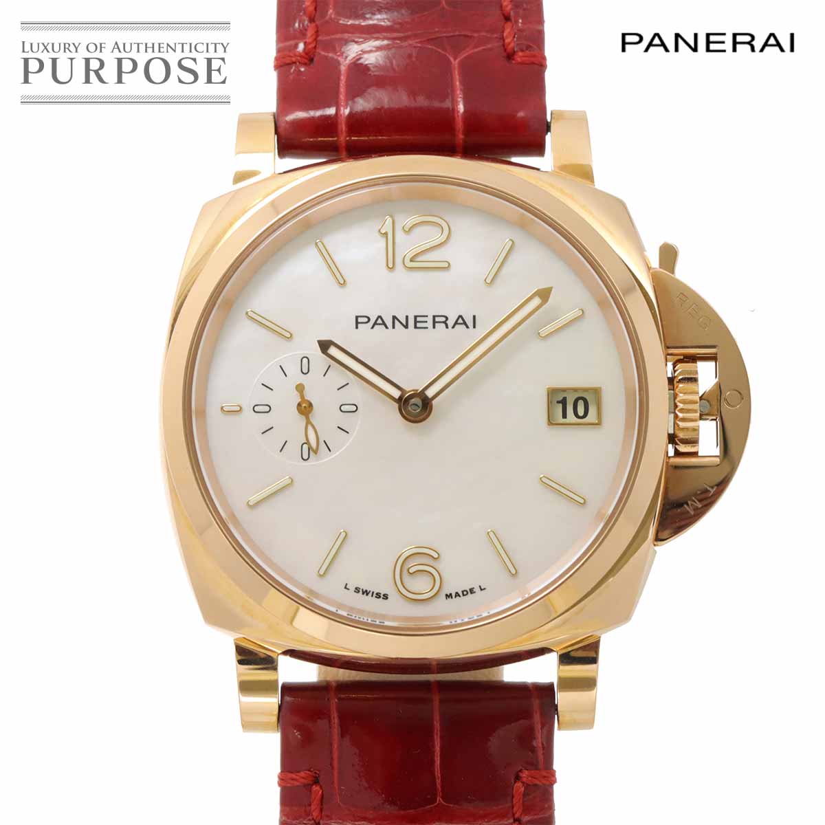 パネライ ルミノール ドゥエ ゴールドテック マドレペルラ PAM01280 メンズ 腕時計 K18PG 自動巻き 90304170 【中古】時計