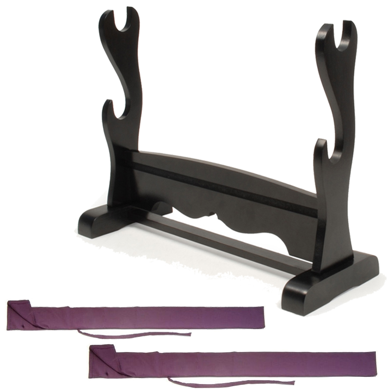 刀二本掛台(横)と刀袋