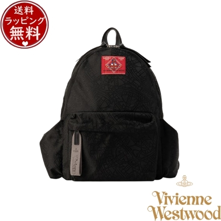 ヴィヴィアン ウエストウッド Vivienne Westwood バッグ リュック TANGLED ORB JACQUARD リュックM ブラック ブランド 正規品 新品 ギフ
