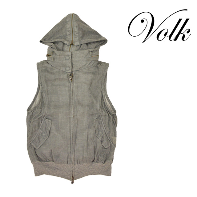 MASCULO/マスキュロ ノースリーブジップアップ レディース トップス グレー フード