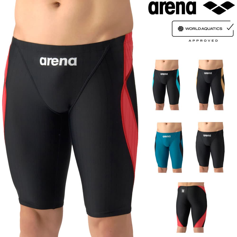 アリーナ ARENA 競泳水着 メンズ WA承認モデル AQUA RACING ECO AQUA STRIPE レーシングスパッツ ハーフレッグ AS6SRC54M fina マーク あ