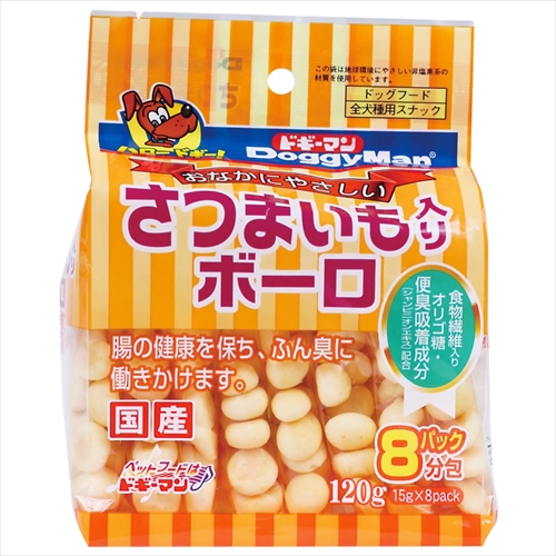 ・愛犬が大好きなさつまいもを使用した口当たりの軽いボーロ。 ・さつまいもを加えた生地の中にはオリゴ糖やカルシウムなどをミックス。 ・食物繊維をはじめ、愛犬のおなかを守るやさしい成分をミックスしたボーロ