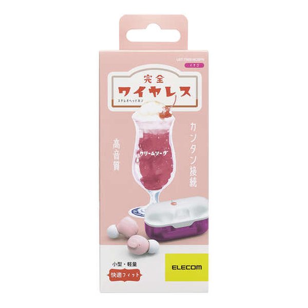 ELECOM エレコム 完全ワイヤレスBluetoothヘッドホン イチゴ LBT-TWS16CSPN