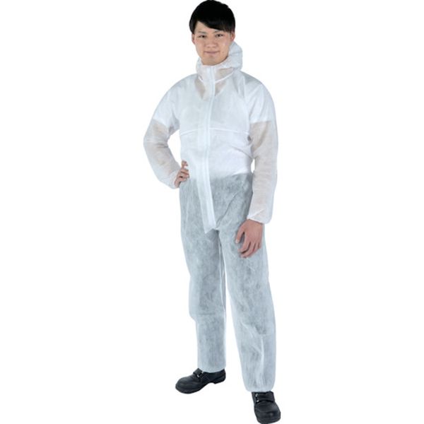 TRV2ECO35XXL ECO不織布使い捨て保護服 つなぎフード付きタイプ XXLサイズ 目付35g コーティングなし