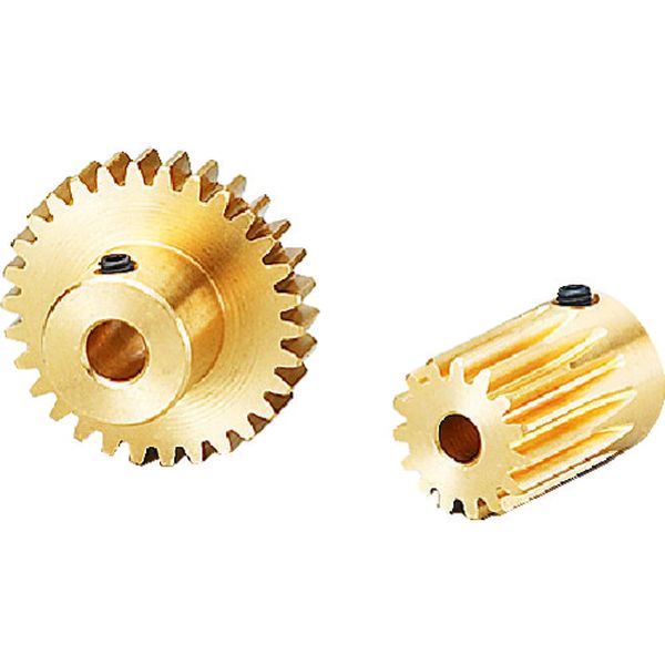 黄銅平歯車 32B＋0505 形状B1 モジュール0.8 歯数32 歯幅5mm 穴径Φ5mm