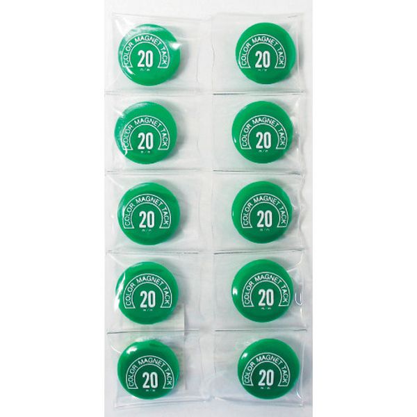 MR20GR (株)ミツヤ ミツヤ カラーマグネット丸型＃20 緑 10個入り