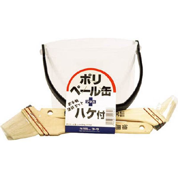 (株)インダストリーコーワ KOWA ポリペール缶ハケ付セット1.5L＋30mm＋50mm