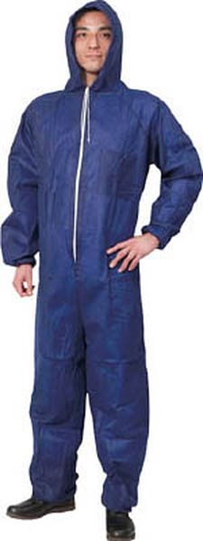 AZWORK1000KM アゼアス(株) アゼアス 使い捨て保護服 PP続服 WORK 紺色 M