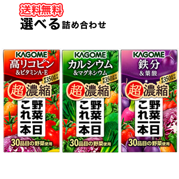 選べる野菜ジュース カゴメ 野菜一日これ一本 超濃縮シリーズ【125ml×24本入】2ケース カルシウム、リコピン、鉄分/フルーツジュース