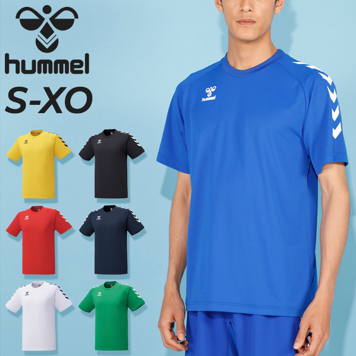 ヒュンメル 半袖 ゲームシャツ メンズ hummel サッカー フットサル ハンドボール スポーツウェア ウエア 吸汗速乾 男性 男子 ユニフォーム チーム 部活 シンプル メンズウェア ウエア 半袖