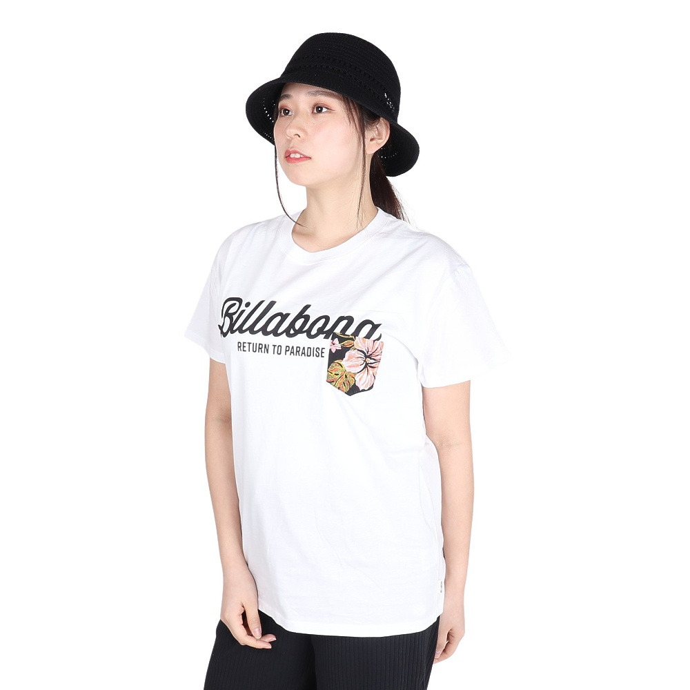 ビラボン(BILLABONG)PATTERN ポケット ロゴTシャツ BE013202 WHT(Lady's)