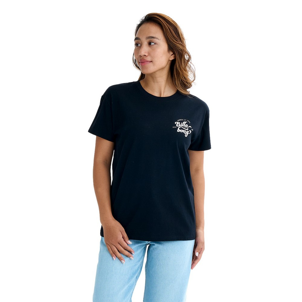 ビラボン(BILLABONG)スクエア ロゴ BOYFIT 半袖Tシャツ BF01C201 BLK(Lady's)