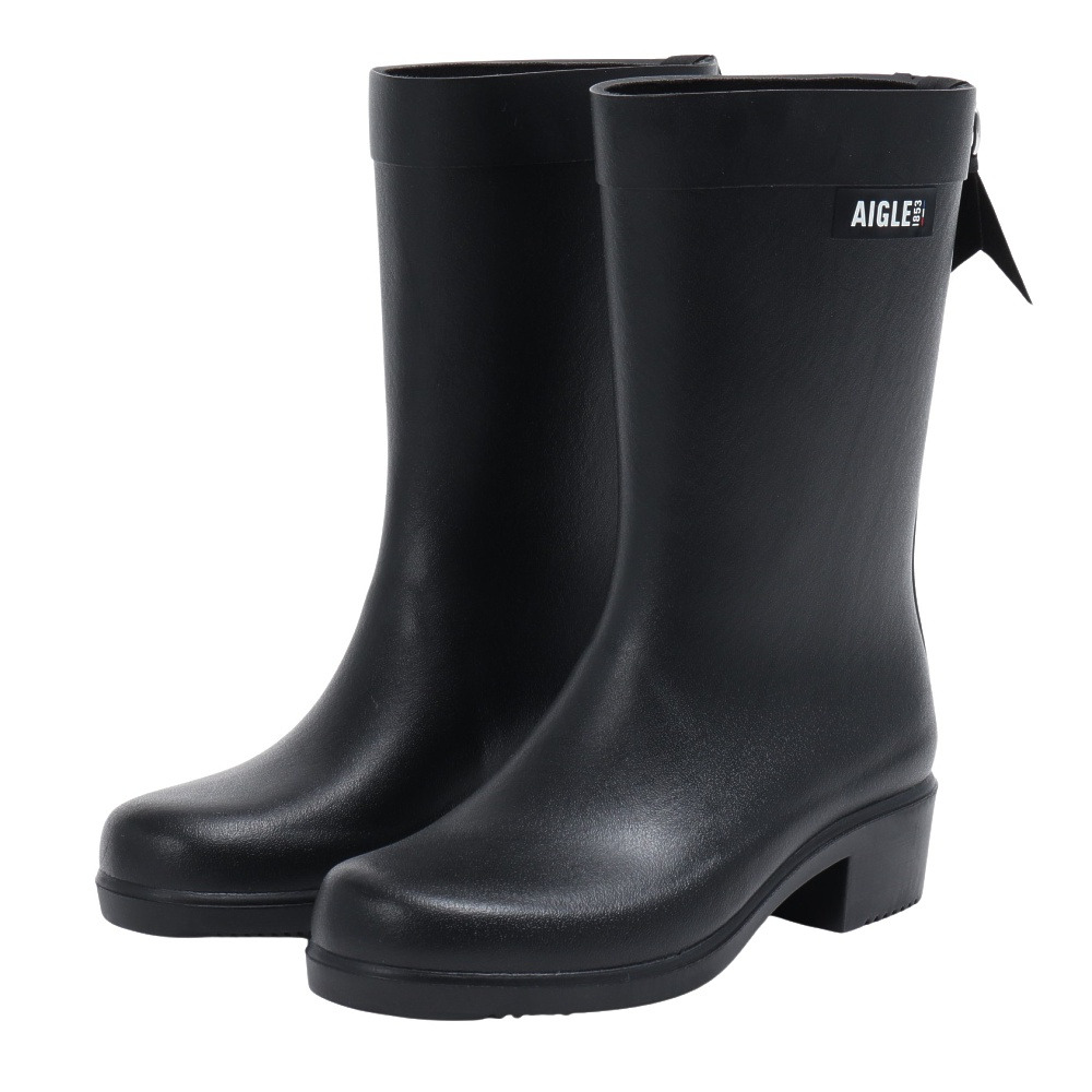エーグル(AIGLE)ミリカ ミッド ラバーブーツ ZZFNB67-001 ブラック レインブーツ 防水 耐久性 ハンドメイド&hellip;