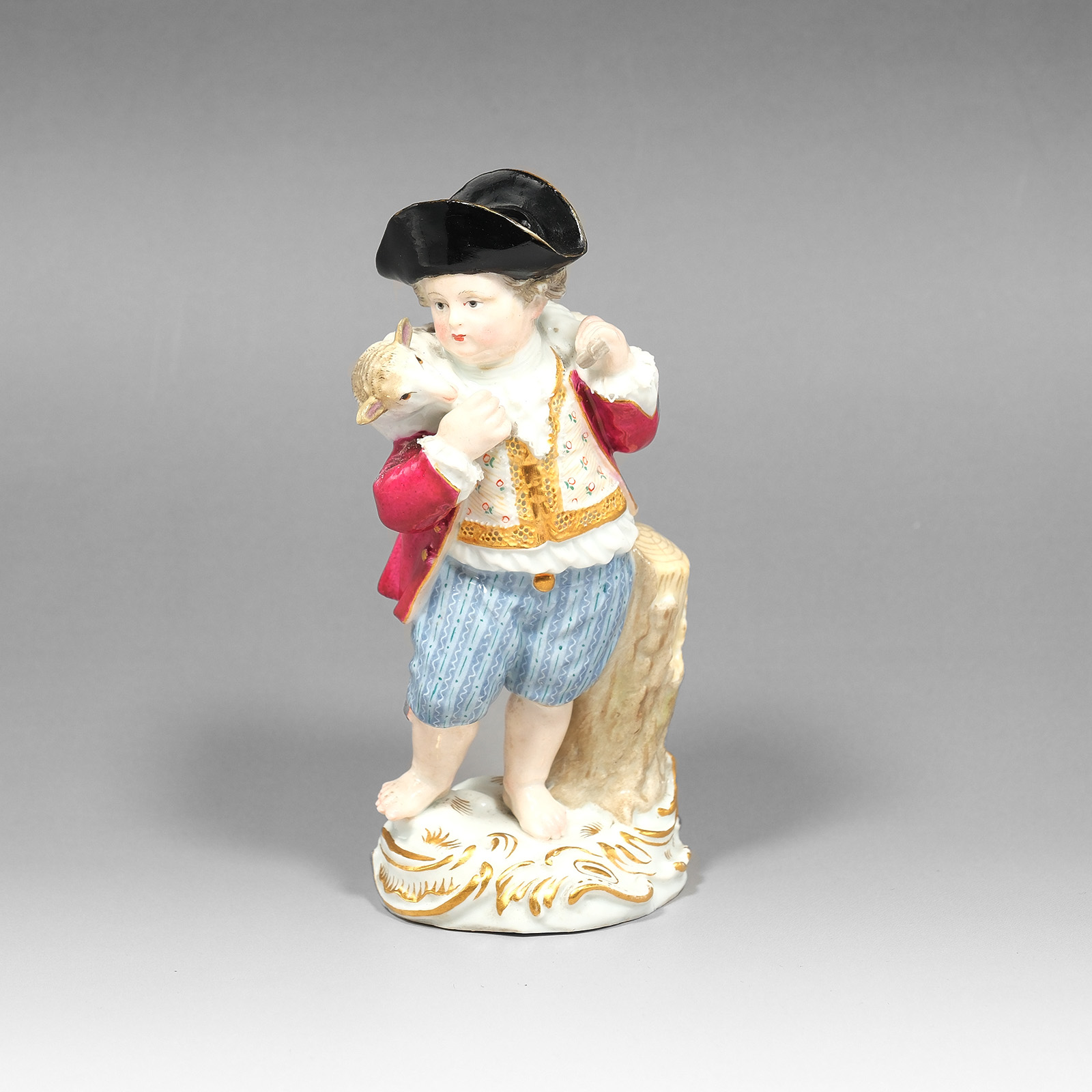 Meissen マイセン 羊飼いの少年 置物 オブジェ _ 【中古】