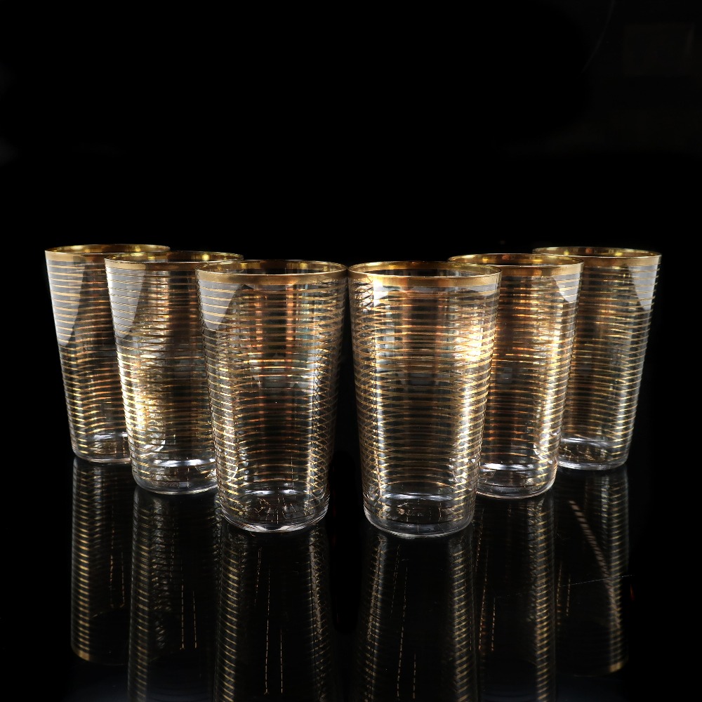 Baccarat バカラ オールドバカラ 金線文グラス 6客 ガラス 食器 _ 【中古】