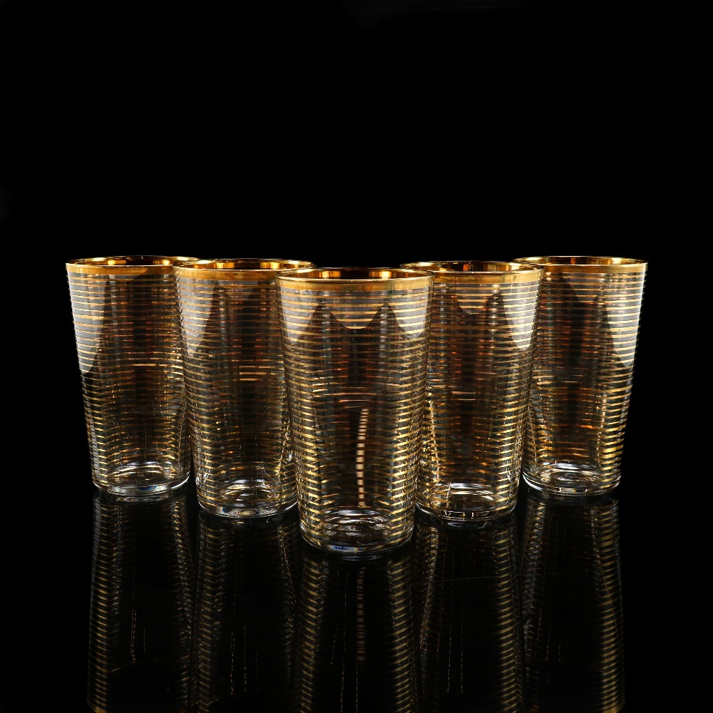 Baccarat バカラ オールドバカラ 金線文グラス 5客 ガラス 食器 _ 【中古】